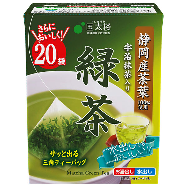 国太楼 宇治抹茶入り緑茶三角ティーバッグ 20P 40g(20p)×12個入×(2ケース)