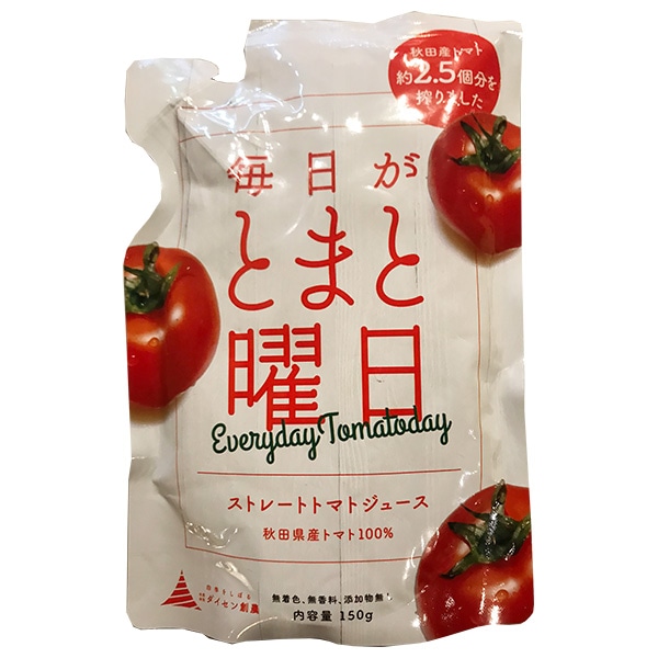 秋田ニューバイオファーム 毎日がとまと曜日 ストレートトマトジュース 150g×20個入
