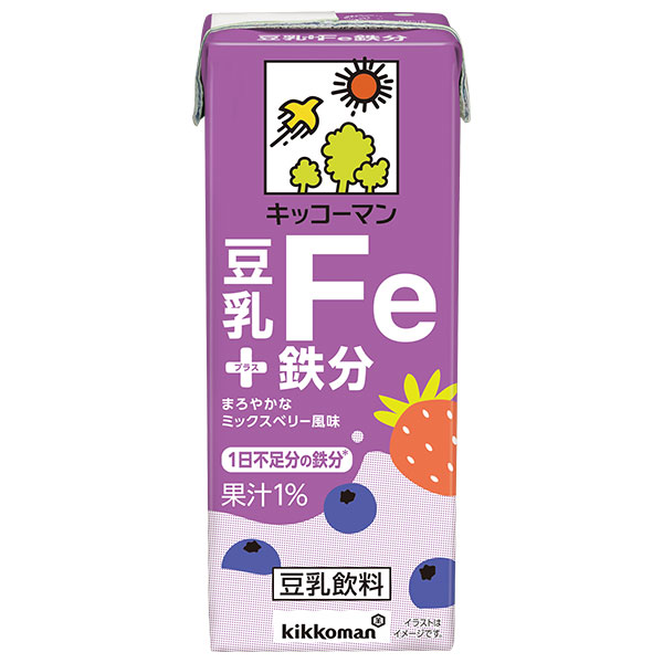 キッコーマン 豆乳+鉄分 200ml紙パック×18本入×(2ケース)