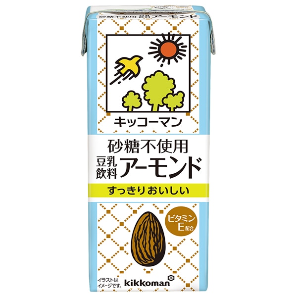 キッコーマン 砂糖不使用 豆乳飲料 アーモンド 200ml紙パック×18本入×(2ケース)
