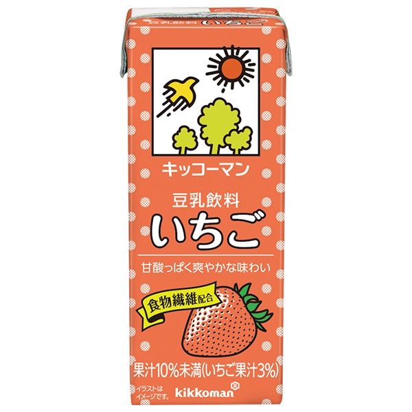 キッコーマン 豆乳飲料 いちご 200ml紙パック×18本入×(2ケース)