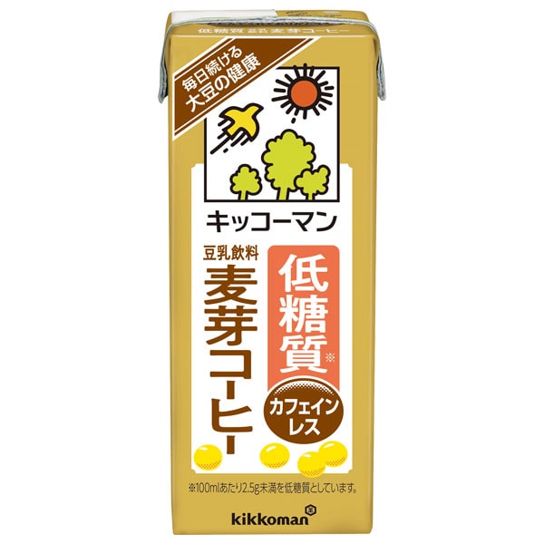 キッコーマン 低糖質 豆乳飲料 麦芽コーヒー 200ml紙パック×18本入