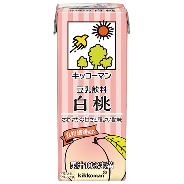 キッコーマン 豆乳飲料 白桃 200ml紙パック×18本入