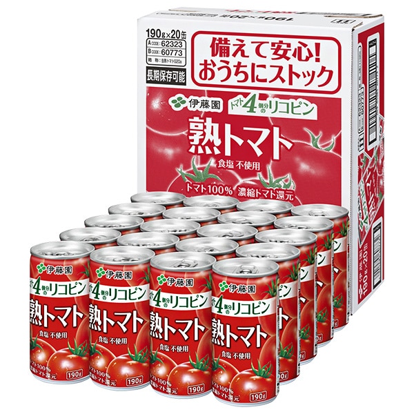 伊藤園 熟トマト(CS缶) 190g缶×20本入×(2ケース)