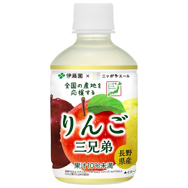 伊藤園 ニッポンエール 長野県産りんご三兄弟 280gペットボトル×24本入×(2ケース)