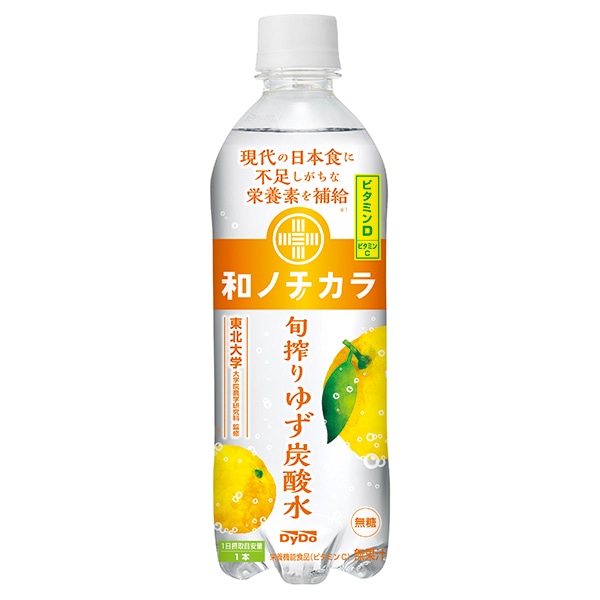 ダイドー 和ノチカラ 旬搾りゆず炭酸水 500mlペットボトル×24本入