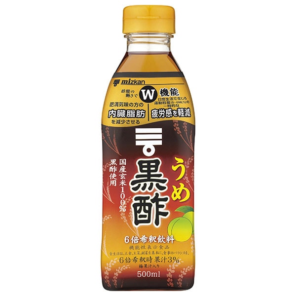 ミツカン うめ黒酢 【機能性表示食品】 500mlペットボトル×6本入