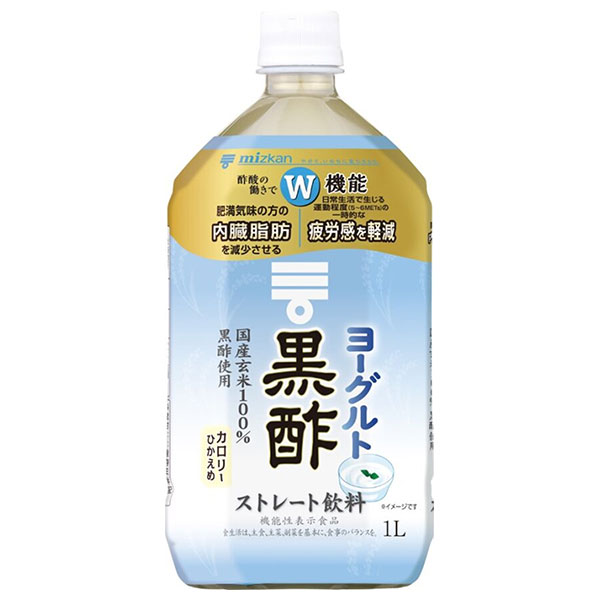 ミツカン ヨーグルト黒酢 ストレート【機能性表示食品】 1Lぺットボトル×6本入