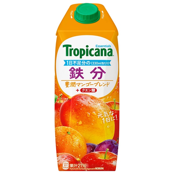 キリン トロピカーナ エッセンシャルズ 鉄分 1000ml紙パック×6本入×(2ケース)