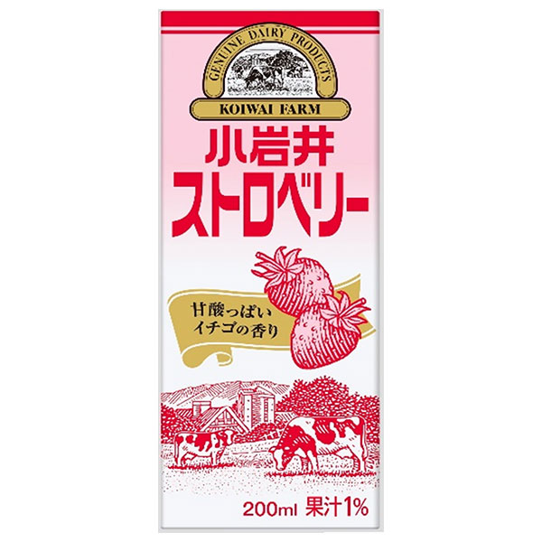 小岩井乳業 小岩井ストロベリー 200ml紙パック×24本入×(2ケース)