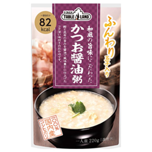丸善食品工業 テーブルランド 和風の旨味にこだわったかつおしょう油粥 220gパウチ×24(12×2)袋入