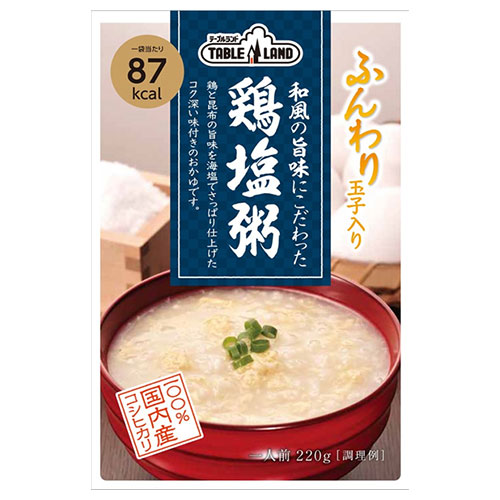 丸善食品工業 テーブルランド 和風の旨味にこだわった鶏塩粥 220gパウチ×24(12×2)袋入