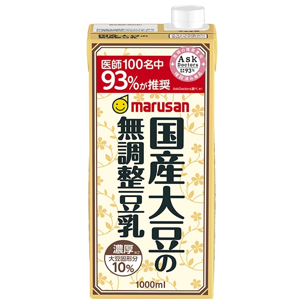 マルサンアイ 濃厚10%国産大豆の無調整豆乳 1000ml紙パック×6本入×(2ケース)