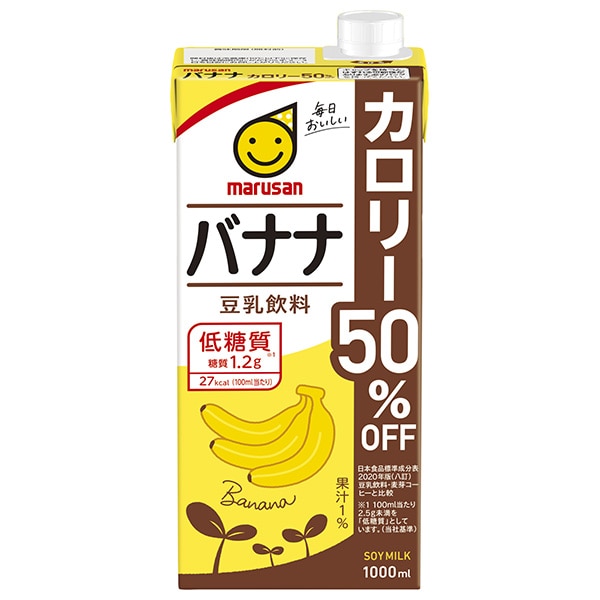 マルサンアイ 豆乳飲料 バナナ カロリー50%オフ 1000ml紙パック×6本入