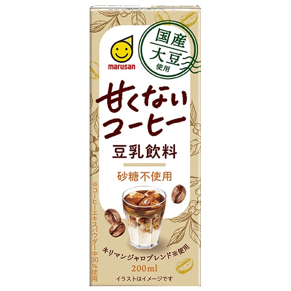 マルサンアイ 国産大豆使用 豆乳飲料 甘くないコーヒー 200ml紙パック×24本入
