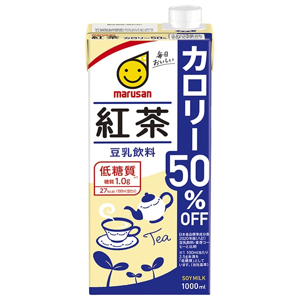 マルサンアイ 豆乳飲料 紅茶 カロリー50%オフ 1000ml紙パック×6本入