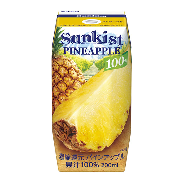 森永乳業 サンキスト 100%パインアップル(プリズマ容器) 200ml紙パック×24本入