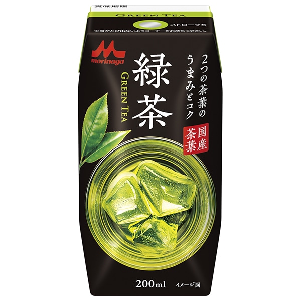 森永乳業 緑茶 200ml紙パック×24本入×(2ケース)