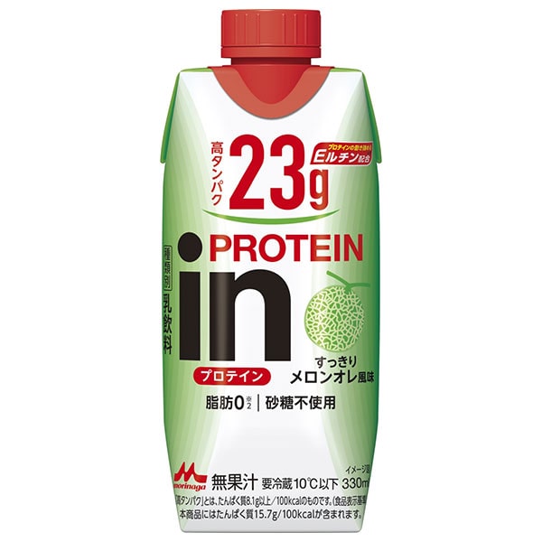 森永乳業 inプロテイン すっきりメロンオレ風味 330ml紙パック×12本入×(2ケース) チルド 冷蔵品