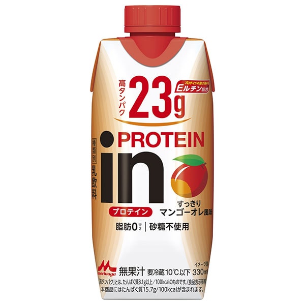 森永乳業 inPROTEIN(プロテイン) すっきりマンゴーオレ風味 330ml紙パック×12本入×(2ケース) チルド 冷蔵品