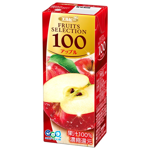 エルビー フルーツセレクション アップル100% 200ml紙パック×24本入×(2ケース)