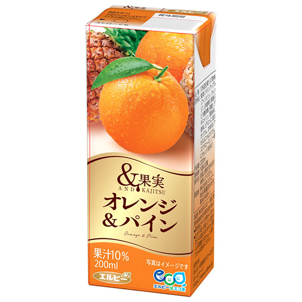 エルビー &果実 オレンジ&パイン 200ml紙パック×24本入