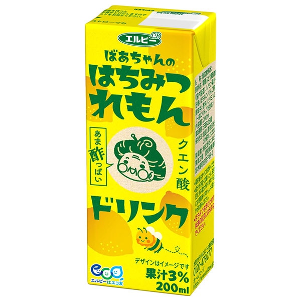 エルビー ばあちゃんのはちみつレモンドリンク 200ml紙パック×24本入×(2ケース)