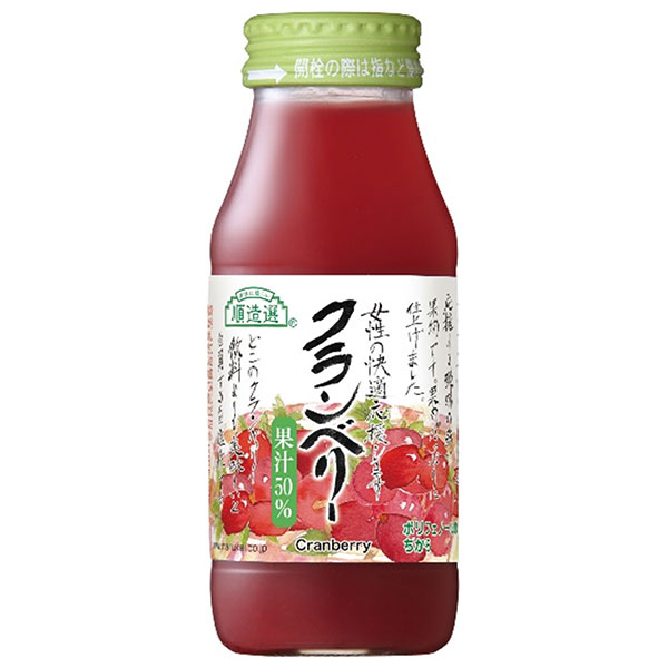 マルカイ 順造選 クランベリー 180ml瓶×20本入×(2ケース)