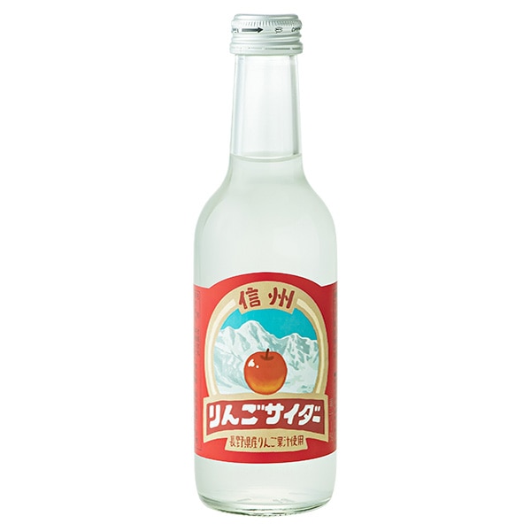 友桝飲料 信州りんごサイダー 245ml瓶×24本入×(2ケース)