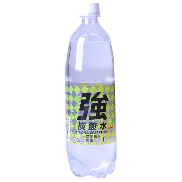 友桝飲料 強炭酸水 レモン(K) 1000mlペットボトル×15本入