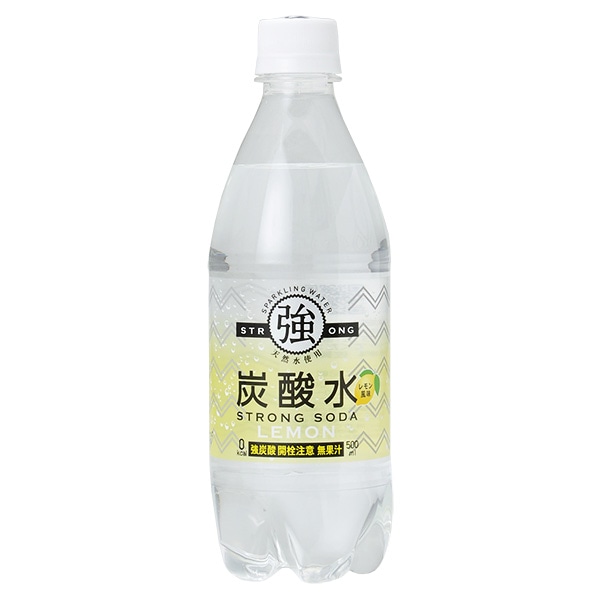 友桝飲料 強炭酸水レモン 500mlペットボトル×24本入×(2ケース)