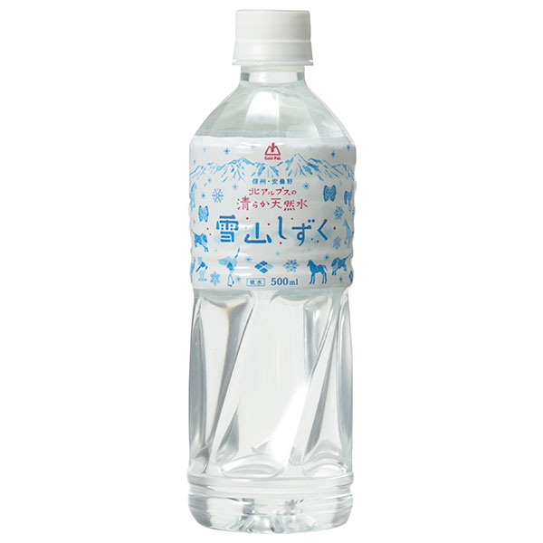 ゴールドパック 北アルプスの清らか天然水 雪山しずく 500mlペットボトル×24本入