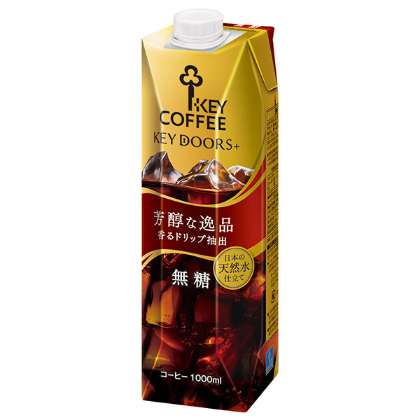キーコーヒー リキッドコーヒー無糖 1L紙パック×6本入×(2ケース)