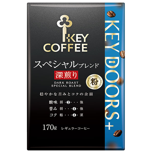 キーコーヒー KEY DOORS+ スペシャルブレンド 深煎り(粉) 170g×6袋入