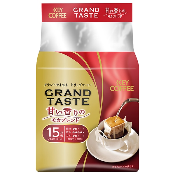 キーコーヒー ドリップバッグ グランドテイスト 甘い香りのモカブレンド (6g×15P)×6袋入×(2ケース)
