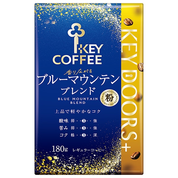 キーコーヒー VP(真空パック) KEY DOORS+ 香り広がるブルーマウンテンブレンド(粉) 180g×6個入×(2ケース)