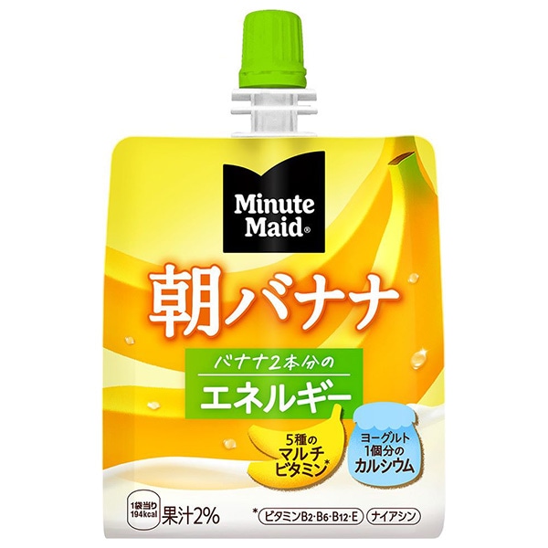 コカコーラ ミニッツメイド 朝バナナ 180gパウチ×24本入×(2ケース) メーカー直送