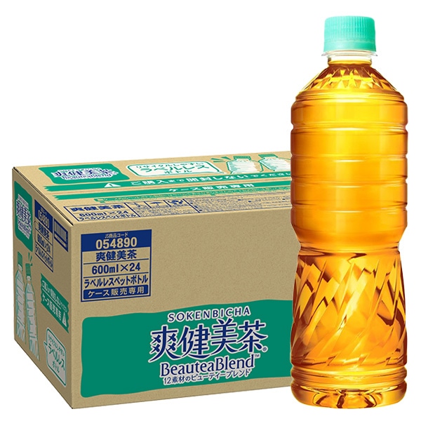 コカコーラ 爽健美茶 ラベルレス 600mlペットボトル×24本入 メーカー直送