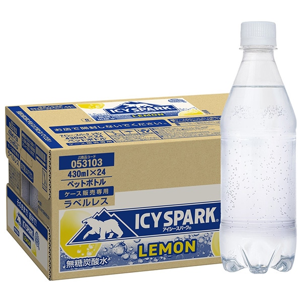 コカコーラ アイシー・スパーク from カナダドライ レモン ラベルレス 430mlペットボトル×24本入 メーカー直送