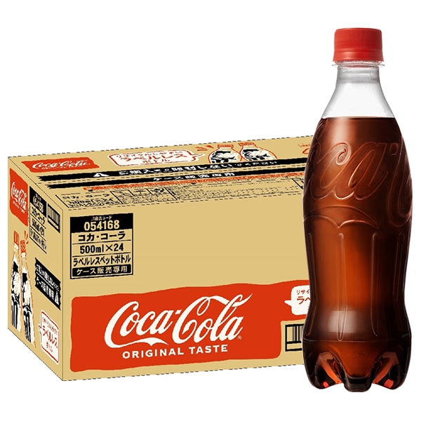 コカコーラ コカ・コーラ ラベルレス 500mlペットボトル×24本入 メーカー直送