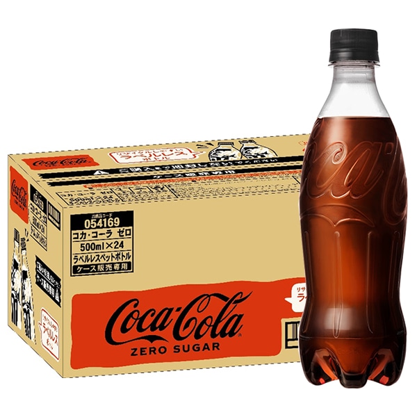 コカコーラ コカ・コーラ ゼロシュガー ラベルレス 500mlペットボトル×24本入 メーカー直送