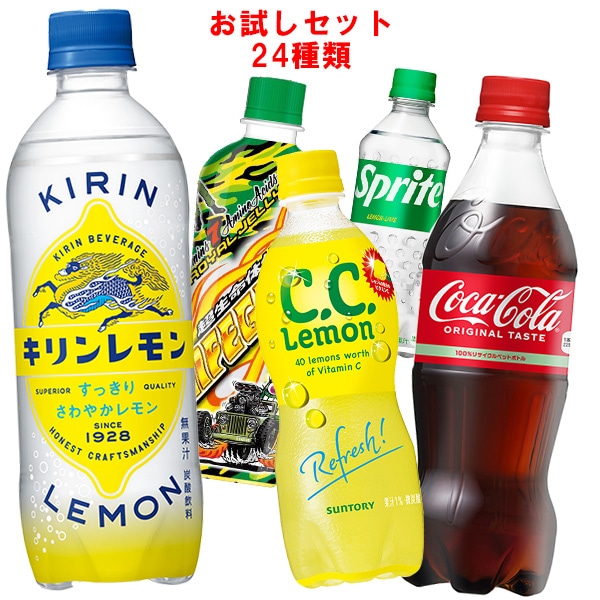 【福袋】 色々な炭酸飲料飲んでみませんか?セット24種類 コカコーラ スプライト ペプシ ライフガードなど 410ml～600mlペットボトル×24本入