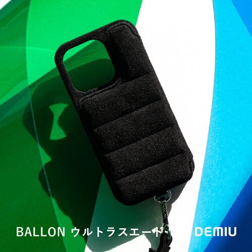 DEMIU公式 BALLON × Ultrasuede iPhone15ProMax ブラック×ウルトラスエード