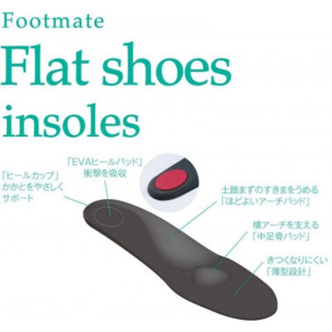 FOOTMATE フラットシューズインソール 女性用 ブラック フリーサイズ(22.5～25.5cm) 【同梱不可】[▲][AB]