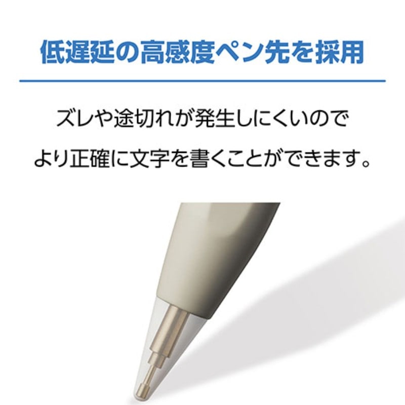 ミヨシ iPad用文字が書きやすいタッチペン グレー系 STP-A02/GY 【同梱不可】[▲][AS]