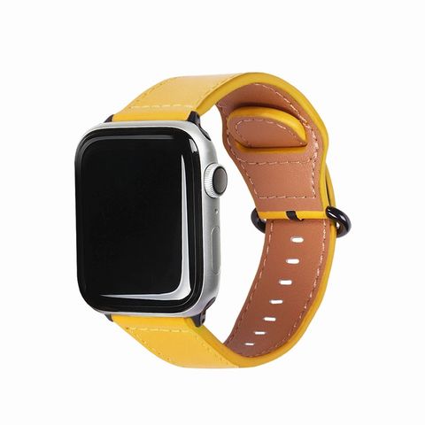 Apple Watch 40mm/38mm用 GENUINE LEATHER STRAP イエロー アップルウォッチ用バンド [▲][R]