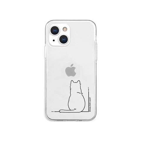 AKAN】ソフトクリアケース for iPhone 13 mini SIRONEKO 白猫 おしゃれ