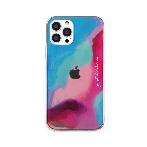 Dparks】ソフトクリアケース for iPhone 13 Pro Pastel color PINKBLUE