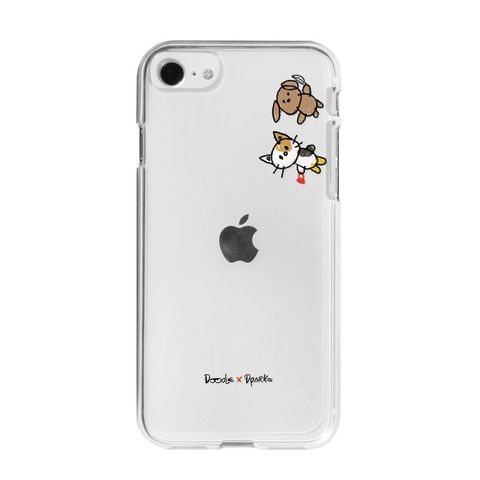 Dparks】iPhone SE 3/SE 2/8/7 ソフトクリアケース のぞき ネコ・イヌ