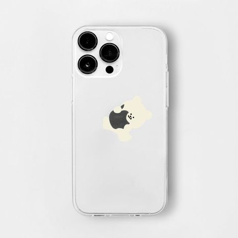 168cm】ソフトクリアケース for iPhone 14 Pro Pro リンゴとくまちゃん